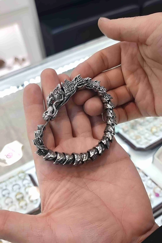 دستبند اژدها جنس استیل رنگ ثابت با ضمانت بازگشت وجه